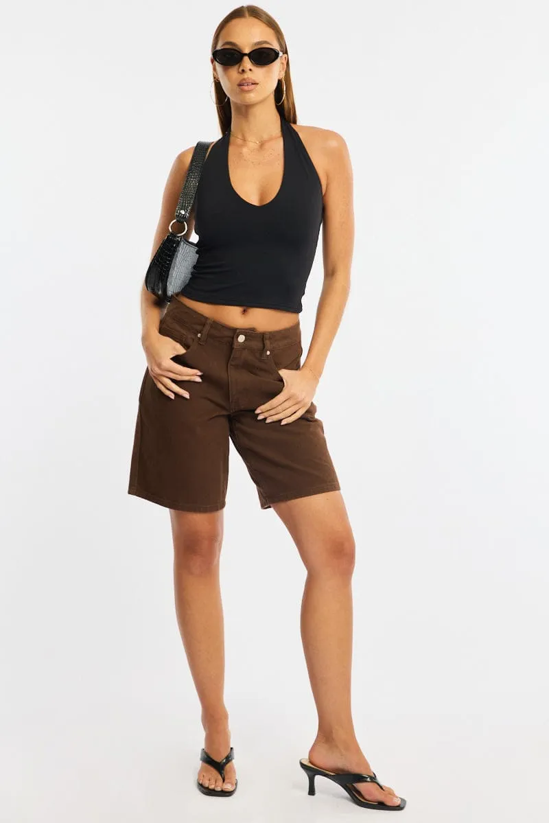 Brown Jorts Mid Rise sold by Ally Fashion product image thumbnail 3