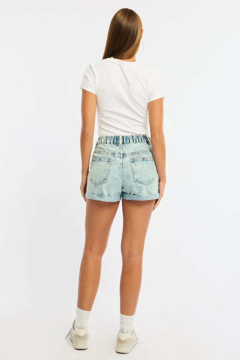 Denim Relaxed Shorts Mid Rise sold by Ally Fashion product image thumbnail 4