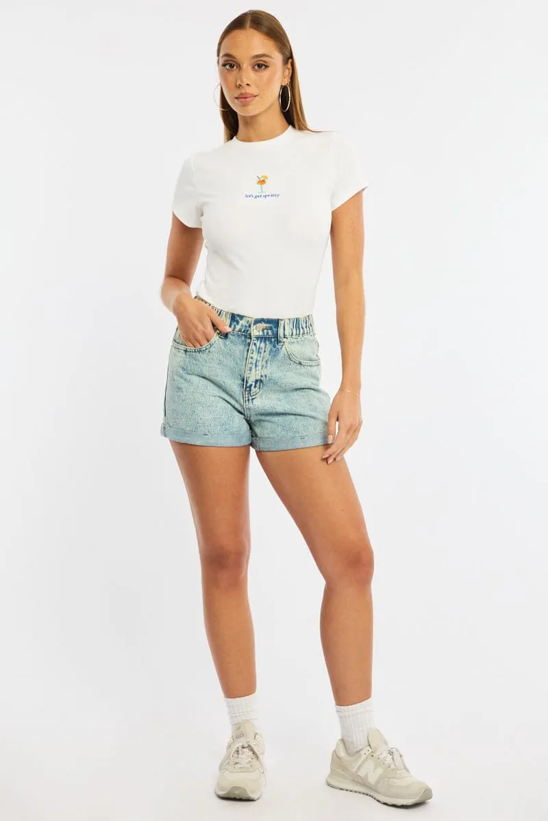 Denim Relaxed Shorts Mid Rise sold by Ally Fashion product image thumbnail 3