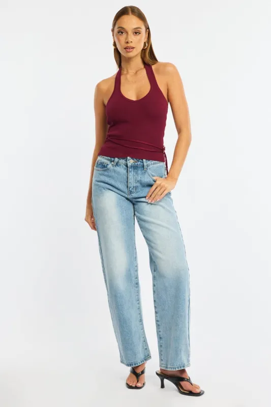 Denim Wide Leg Jeans Low Rise sold by Ally Fashion