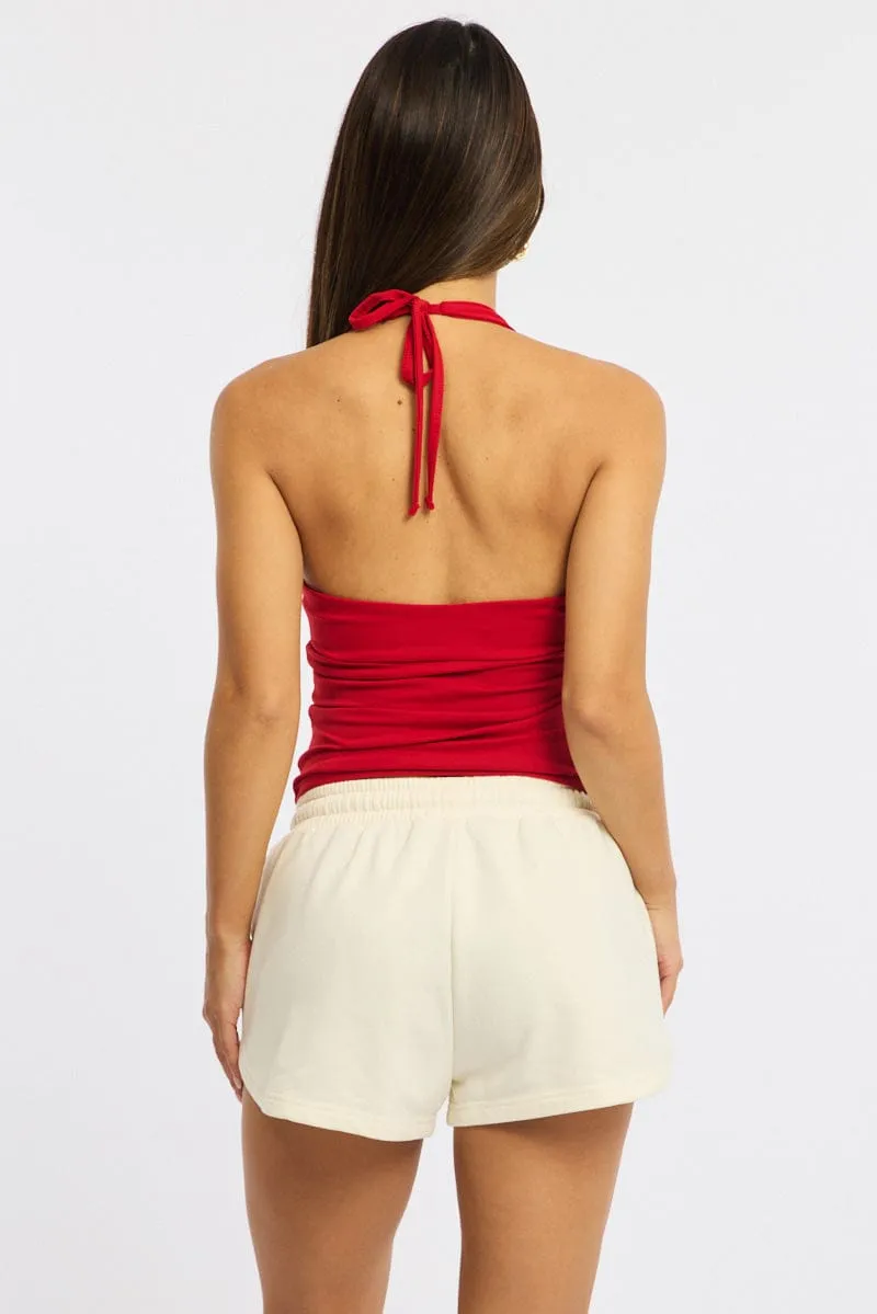 White Track Shorts Elasticated Waist sold by Ally Fashion product image thumbnail 5