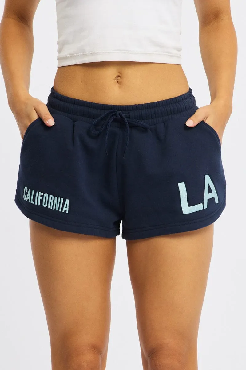 Blue Track Shorts Elasticated Waist sold by Ally Fashion product image thumbnail 2