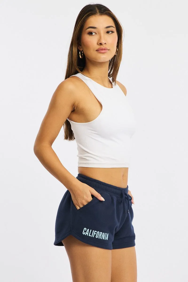 Blue Track Shorts Elasticated Waist sold by Ally Fashion product image thumbnail 4