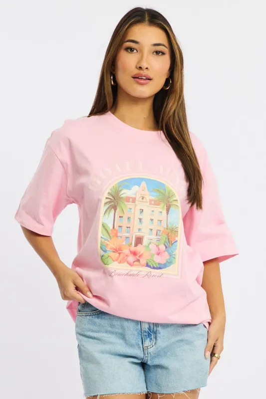 Pink Graphic Tee Short Sleeve sold by Ally Fashion