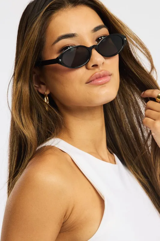 Black Animal Print Oval Sunglasses sold by Ally Fashion