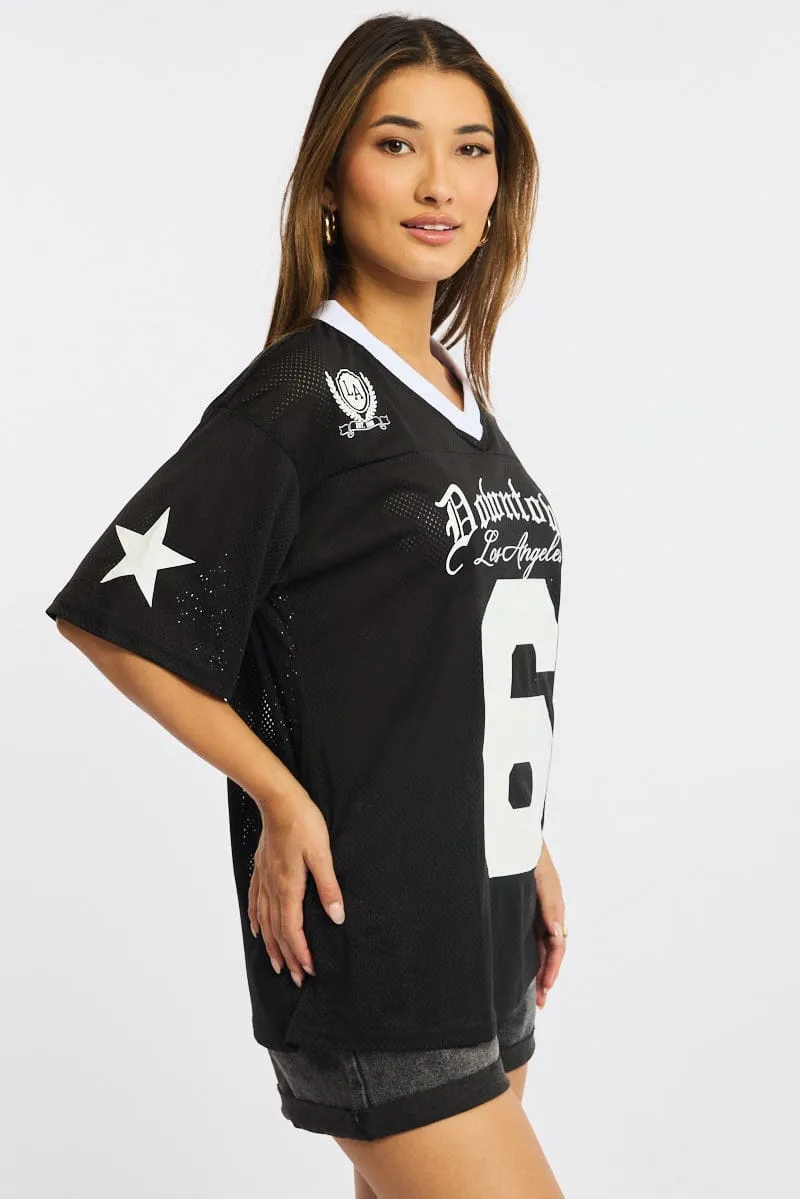 Black Sport Tee Short Sleeve sold by Ally Fashion product image thumbnail 3