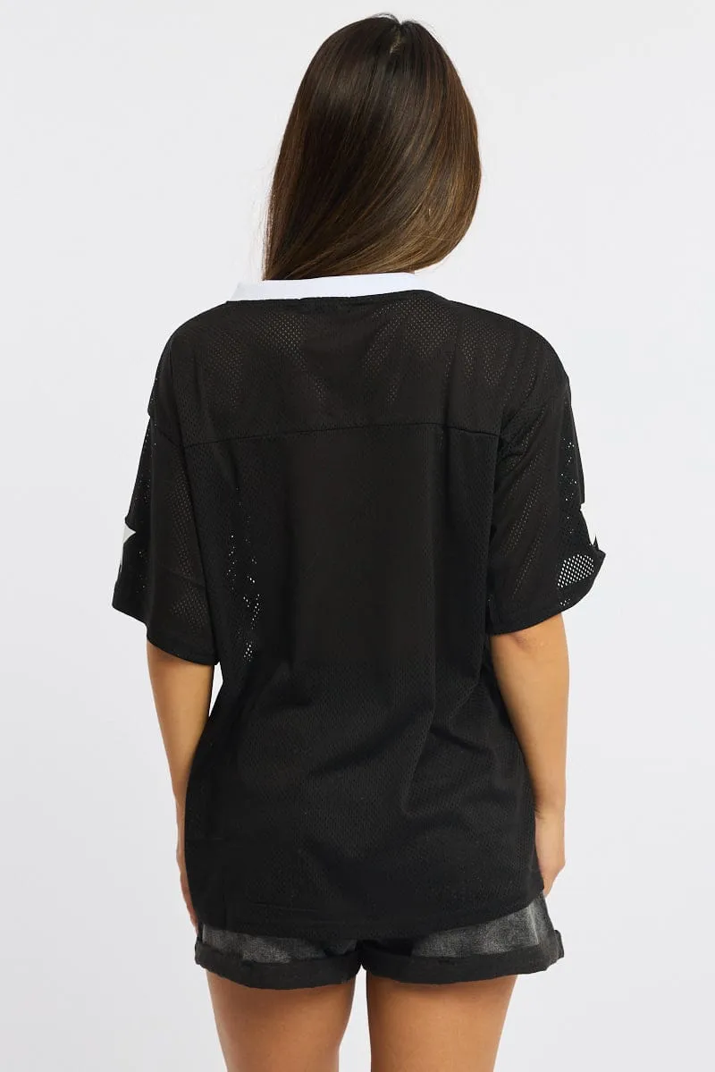 Black Sport Tee Short Sleeve sold by Ally Fashion product image thumbnail 4