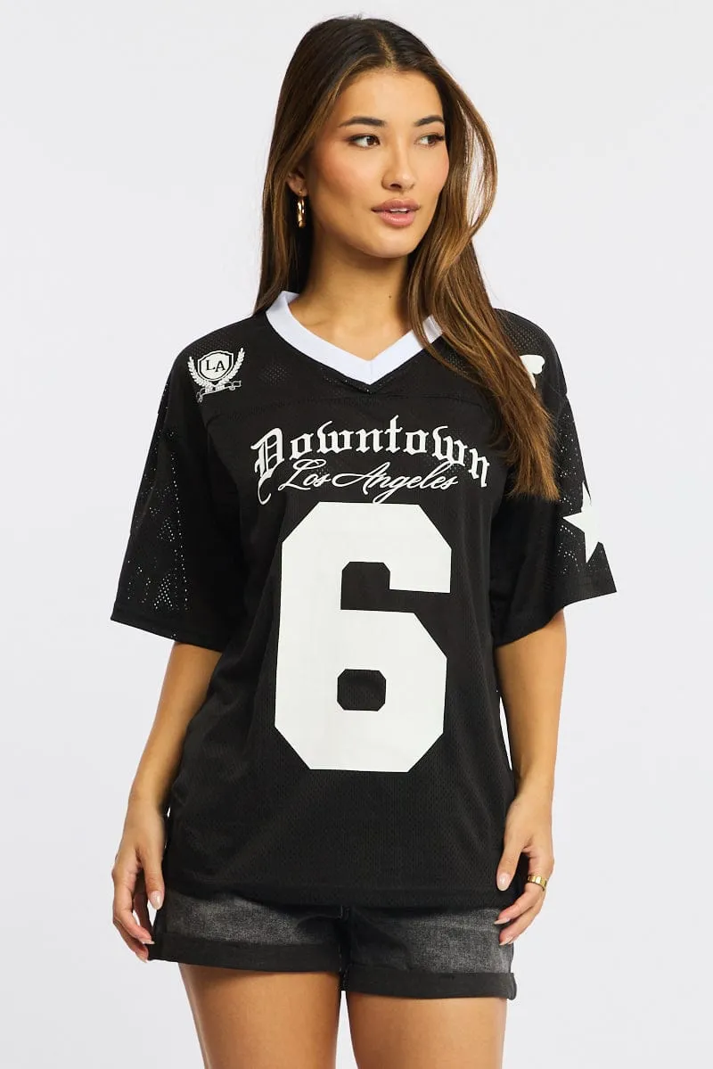 Black Sport Tee Short Sleeve sold by Ally Fashion