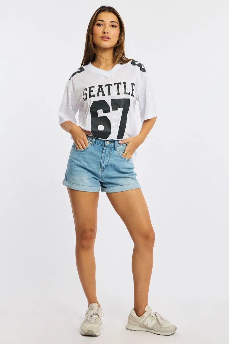 Denim Relaxed Shorts Mid Rise sold by Ally Fashion product image thumbnail 3