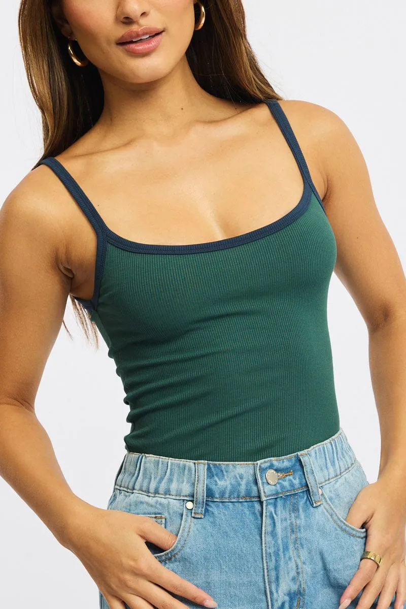 Green Tank Top Sleeveless Rib sold by Ally Fashion product image thumbnail 5