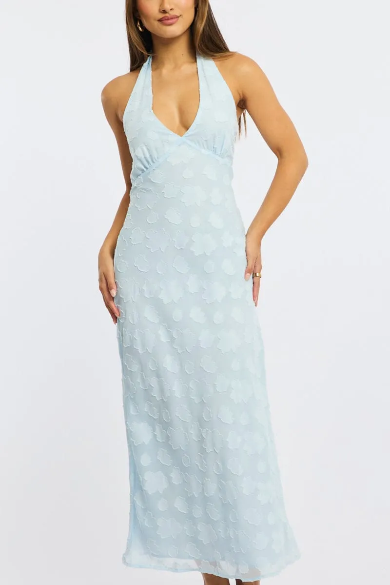 Blue Midi Dress Halter Neck sold by Ally Fashion product image thumbnail 5
