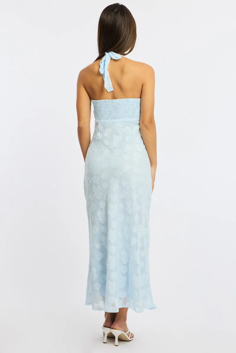 Blue Midi Dress Halter Neck sold by Ally Fashion product image thumbnail 4