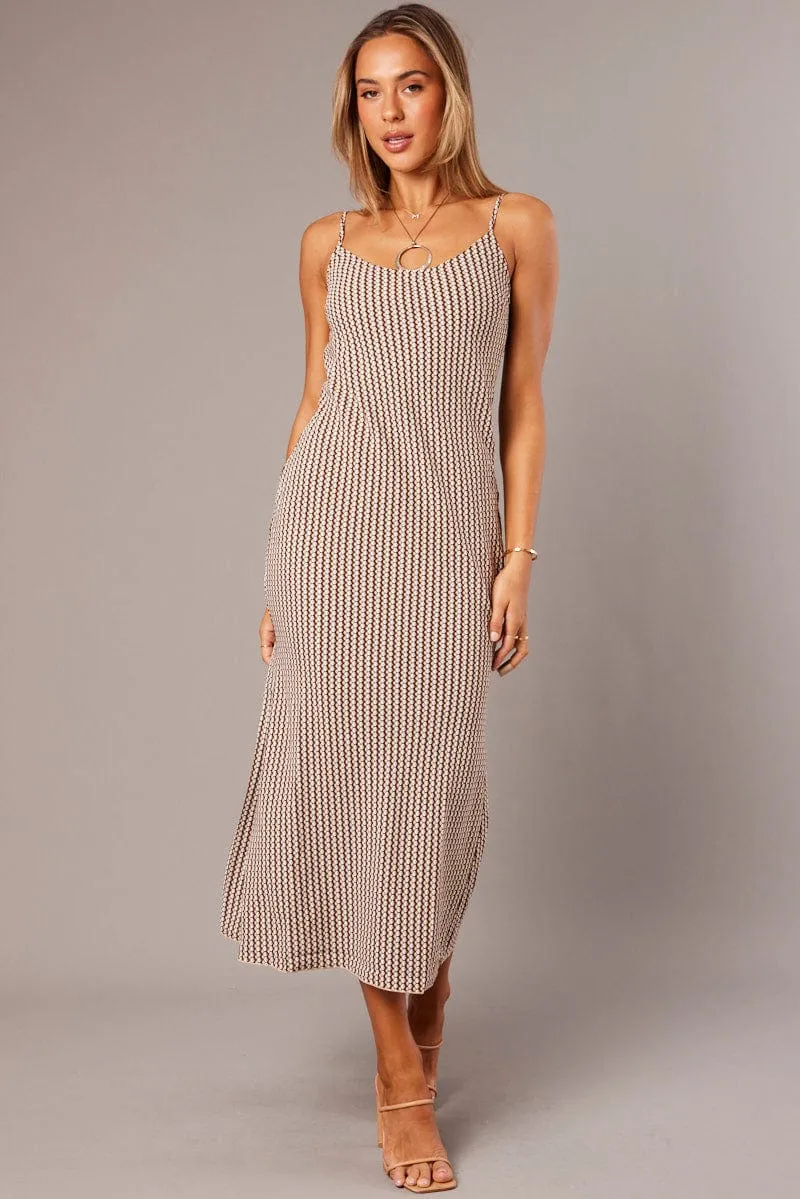 Brown Geo Maxi Dress Strappy sold by Ally Fashion product image thumbnail 2
