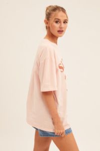 Pink Graphic T Shirt Short Sleeve Crew Neck sold by Ally Fashion