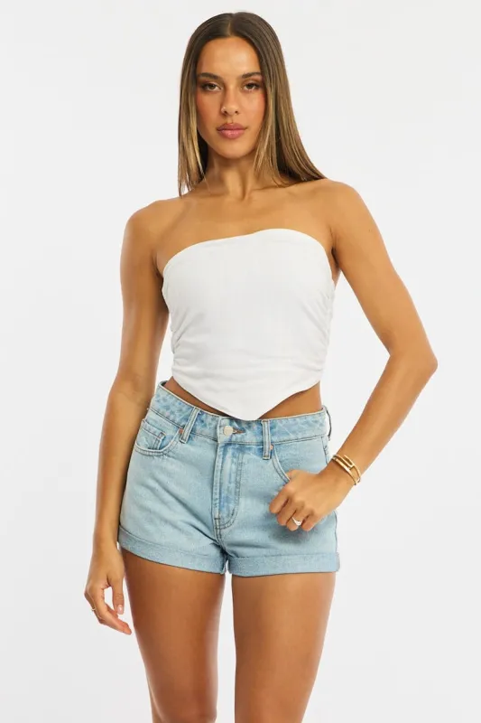 Denim Relaxed Shorts Mid Rise sold by Ally Fashion