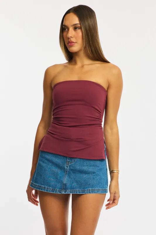 Red Bandeau Top Side Split sold by Ally Fashion