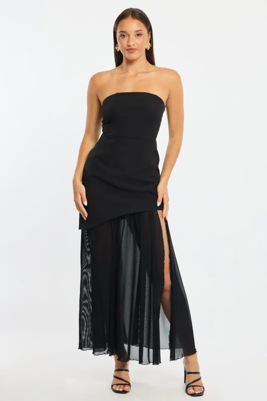 Black Maxi Dress Strapless sold by Ally Fashion