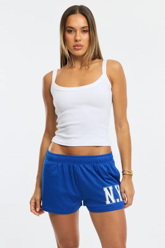 Blue Track Shorts Elastic Waist sold by Ally Fashion