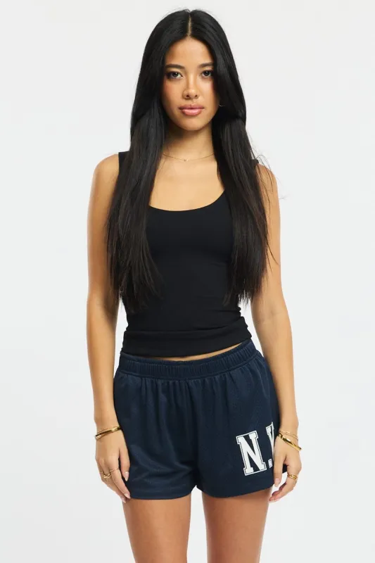 Blue Track Shorts Elasticated Waist sold by Ally Fashion