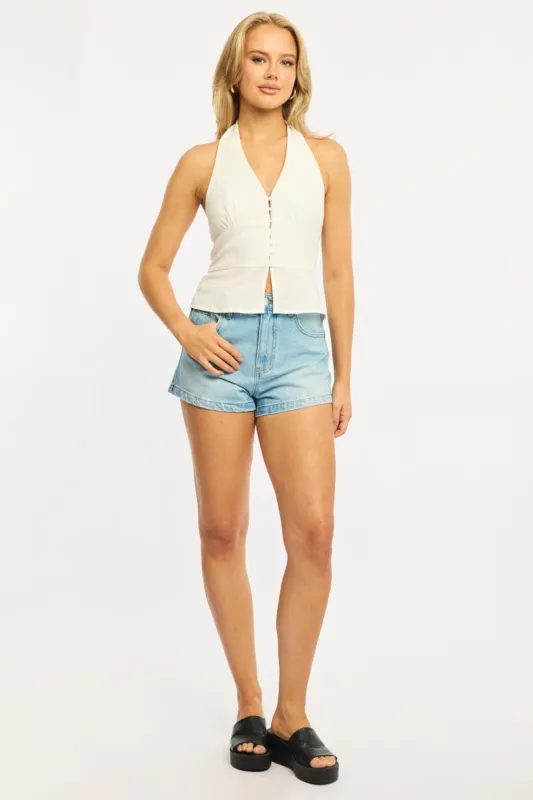 Denim Mini Shorts Low Rise sold by Ally Fashion
