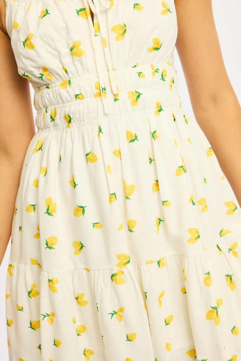 Yellow Ditsy Fit And Flare Dress Mini sold by Ally Fashion product image thumbnail 5
