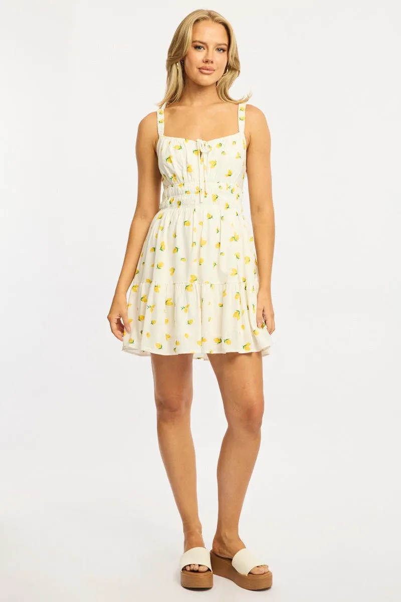 Yellow Ditsy Fit And Flare Dress Mini sold by Ally Fashion product image thumbnail 2