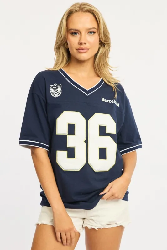 Blue Sport Tee Short Sleeve sold by Ally Fashion