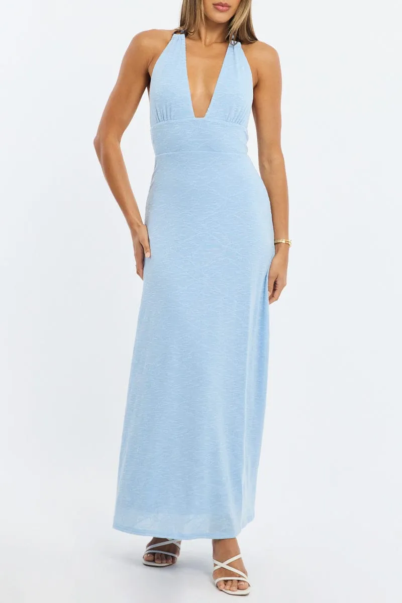 Blue Maxi Dress Halter Neck sold by Ally Fashion product image thumbnail 5