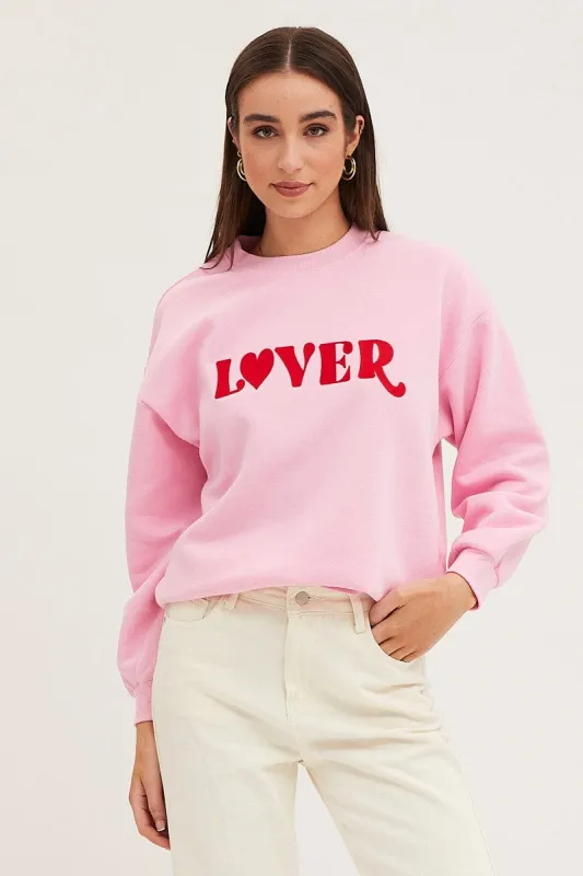 Pink Sweater Long Sleeve sold by Ally Fashion