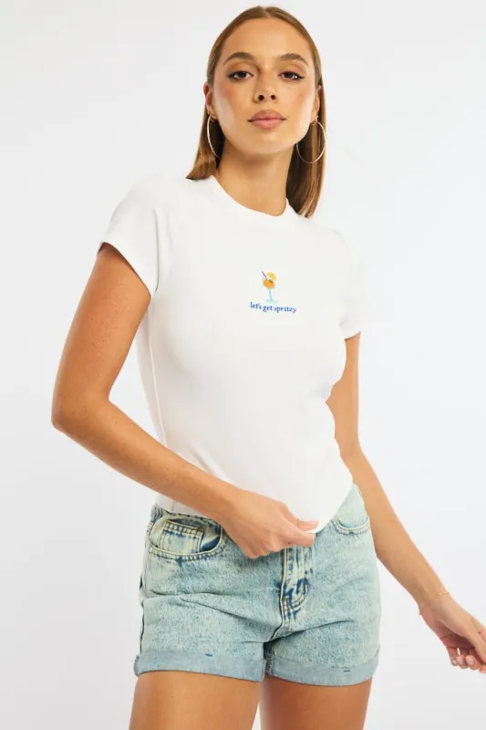White Graphic Tee Short Sleeve sold by Ally Fashion