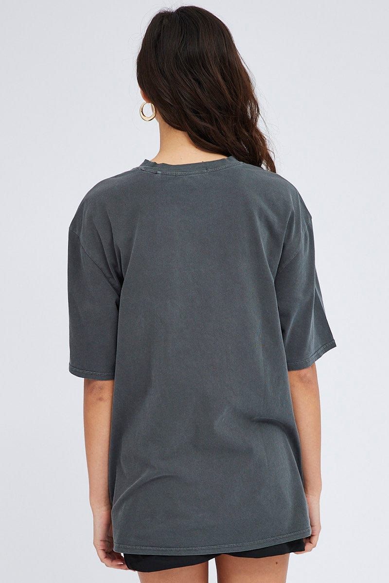 Black Graphic Tee Short Sleeve Round Neck sold by Ally Fashion product image thumbnail 5