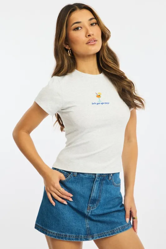 Grey Graphic Tee Short Sleeve sold by Ally Fashion