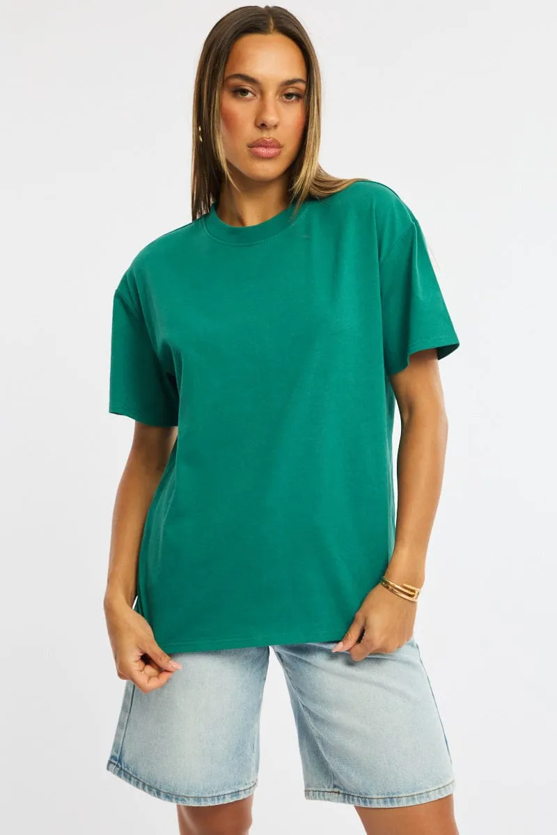 Green Oversized Tee Short Sleeve sold by Ally Fashion