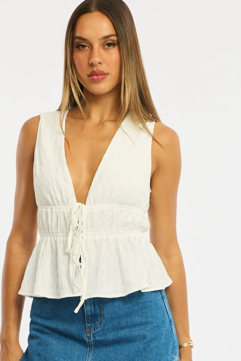 White Tie Up Vest Sleeveless sold by Ally Fashion product image thumbnail 5
