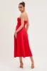 Red Bandeau Dress Sleeveless Midi Sweetheart sold by Ally Fashion