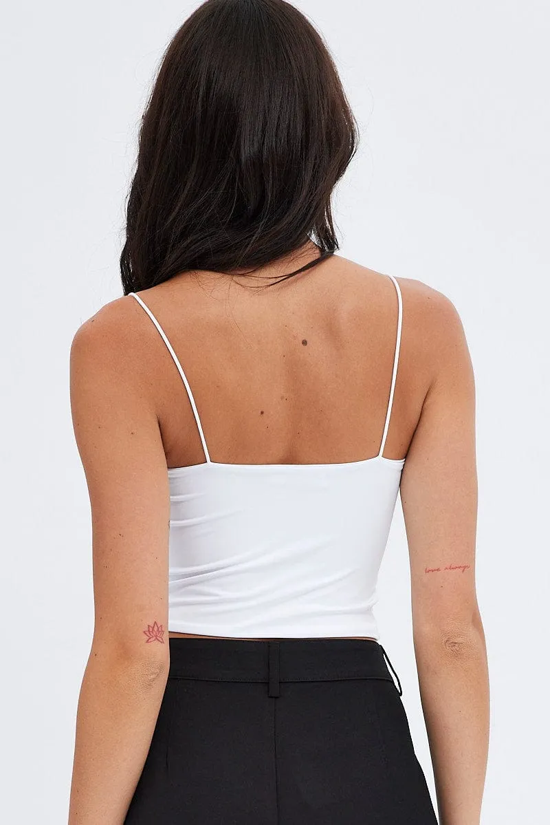 White Crop Singlet Top sold by Ally Fashion product image thumbnail 5