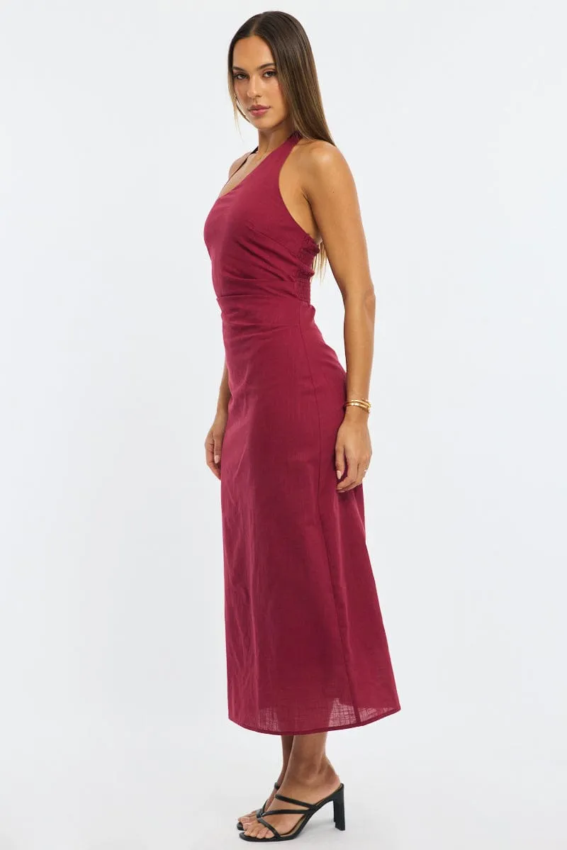 Red Halter Maxi Dress sold by Ally Fashion product image thumbnail 3