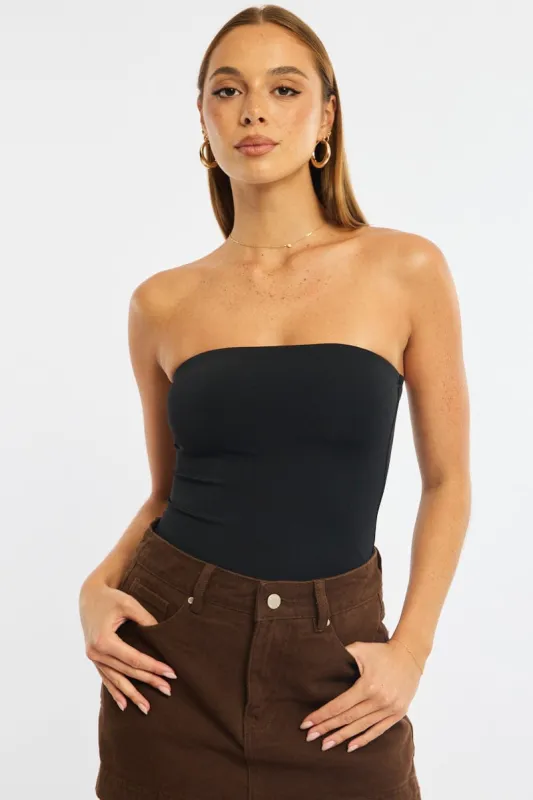 Black Bodysuit Boobtube Supersoft sold by Ally Fashion