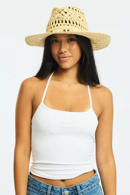 Beige Straw Cowboy Hat sold by Ally Fashion
