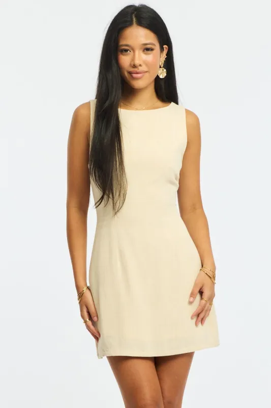 Beige Bodycon Dress Mini sold by Ally Fashion