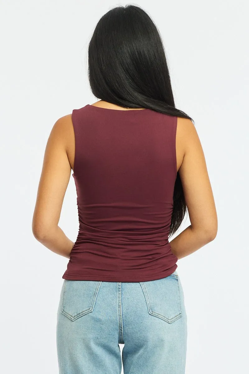 Red Supersoft Tank Sleeveless sold by Ally Fashion product image thumbnail 4