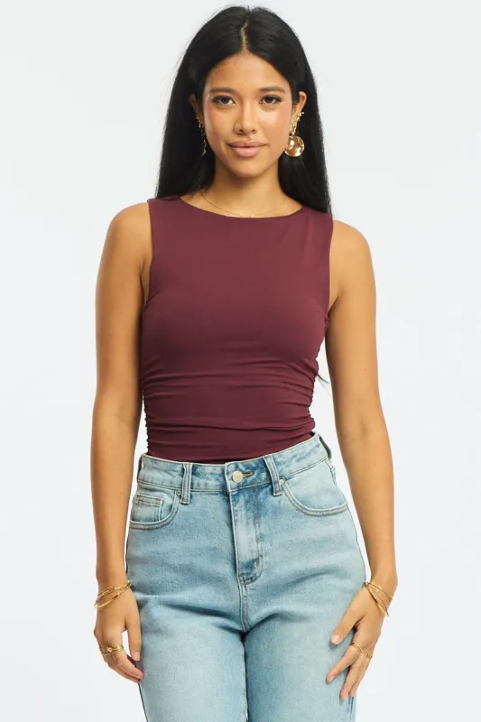 Red Supersoft Tank Sleeveless sold by Ally Fashion