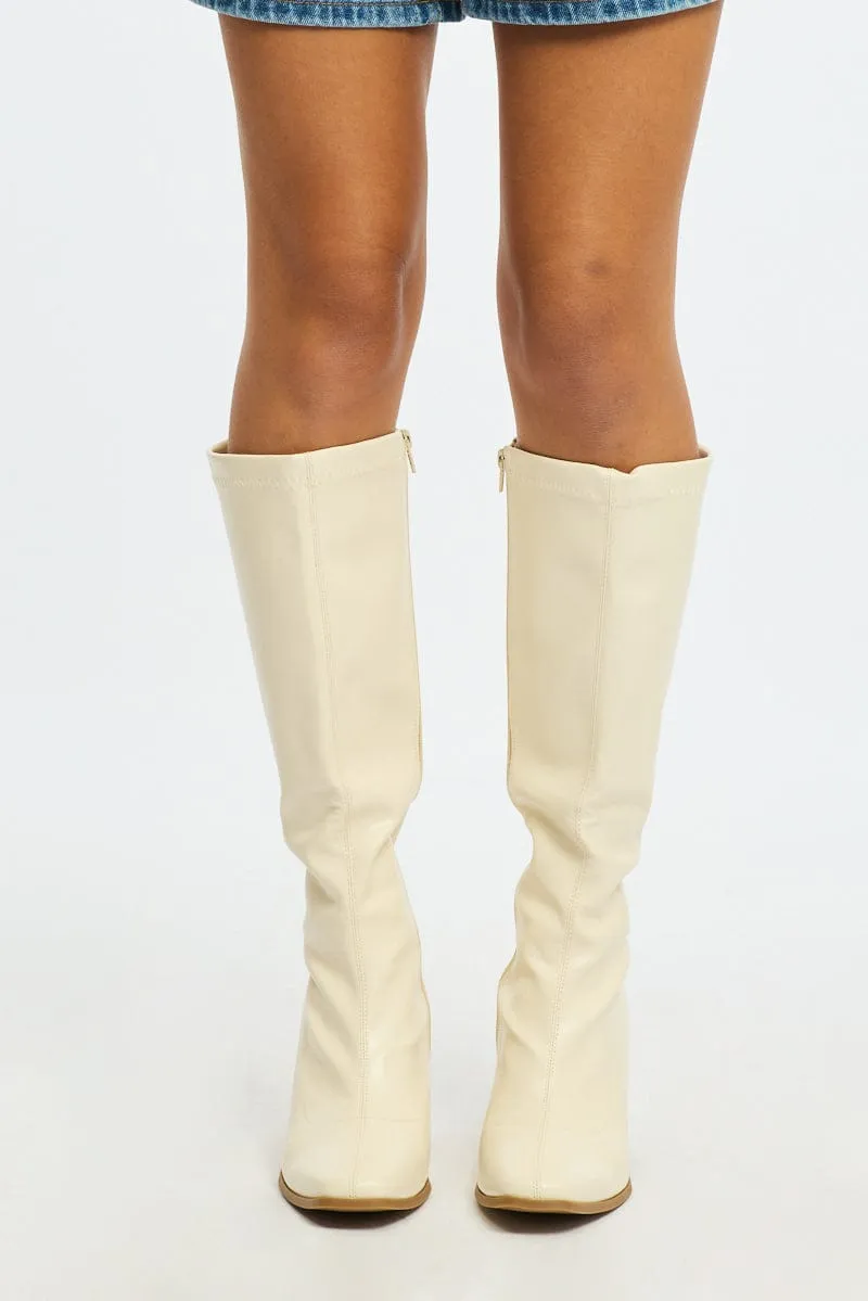 White Knee High Boots sold by Ally Fashion product image thumbnail 2