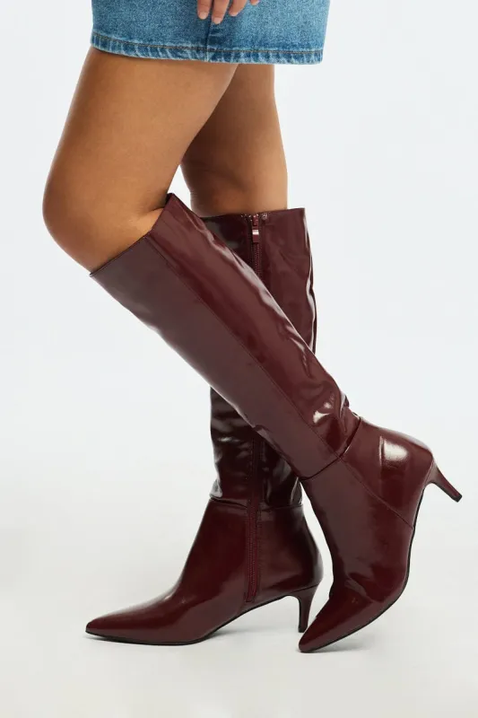 Red Knee High Boots sold by Ally Fashion