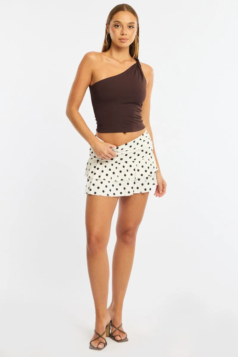 White Polka Dot Skinny Fit Skater Skirt sold by Ally Fashion product image thumbnail 3