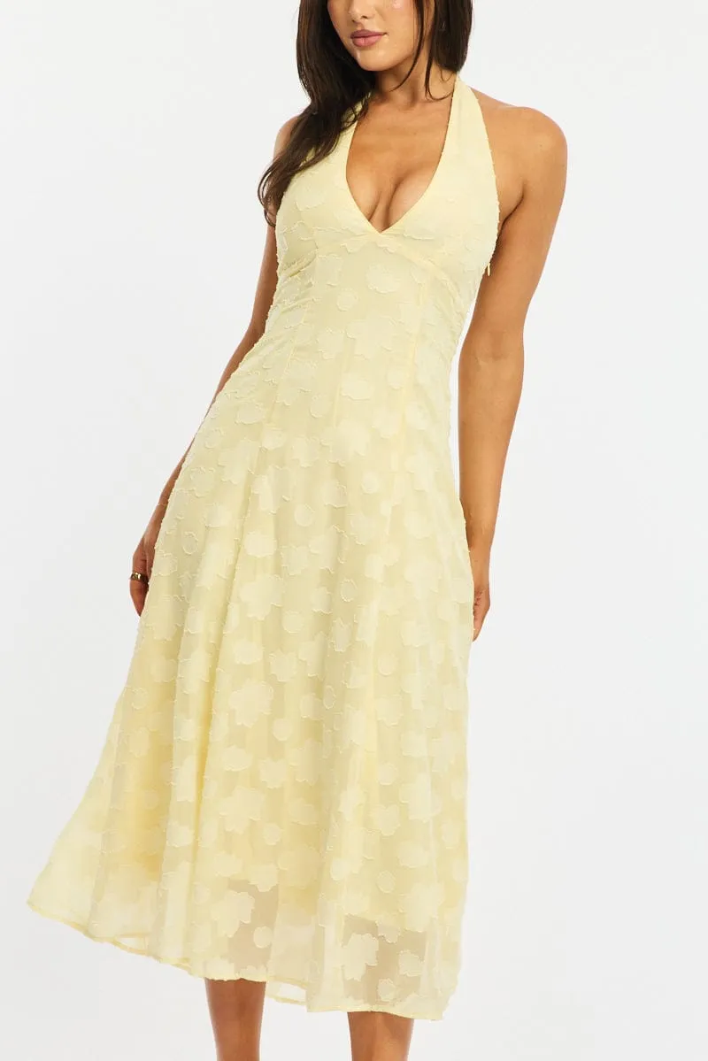 Yellow Halter Neck Midi Dress sold by Ally Fashion product image thumbnail 5