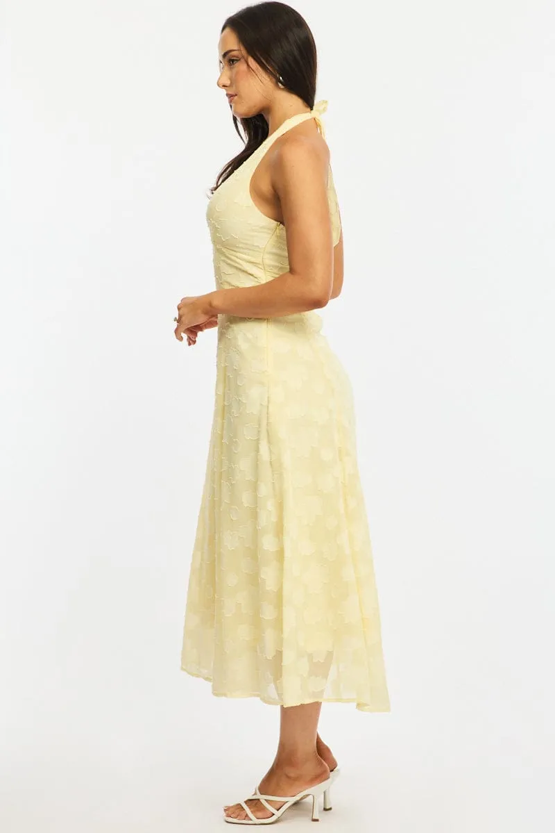Yellow Halter Neck Midi Dress sold by Ally Fashion product image thumbnail 4