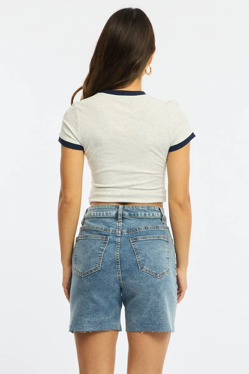 Denim Burmuda Shorts Mid Rise sold by Ally Fashion product image thumbnail 5