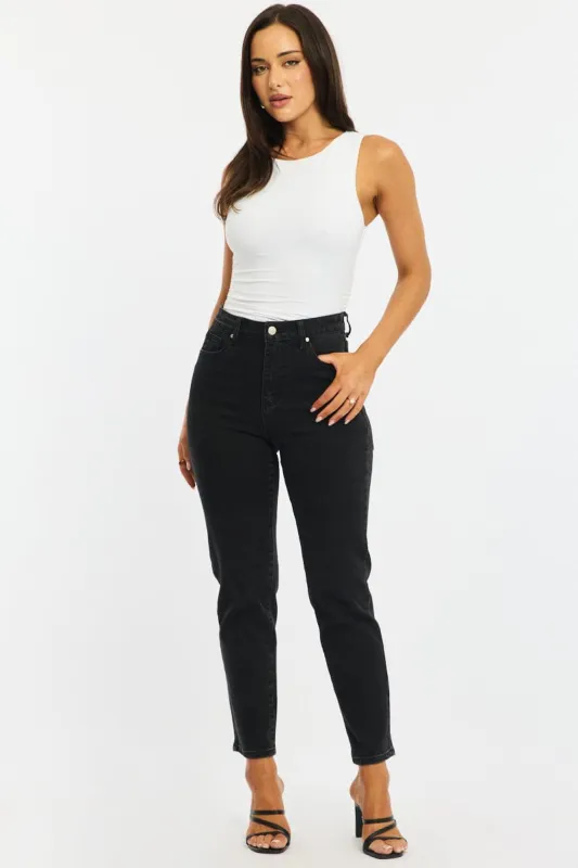 Denim Skinny Jeans Mid Rise made by Ally Fashion