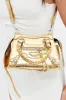 Gold Croc Top Handle Crossbody Bag sold by Ally Fashion